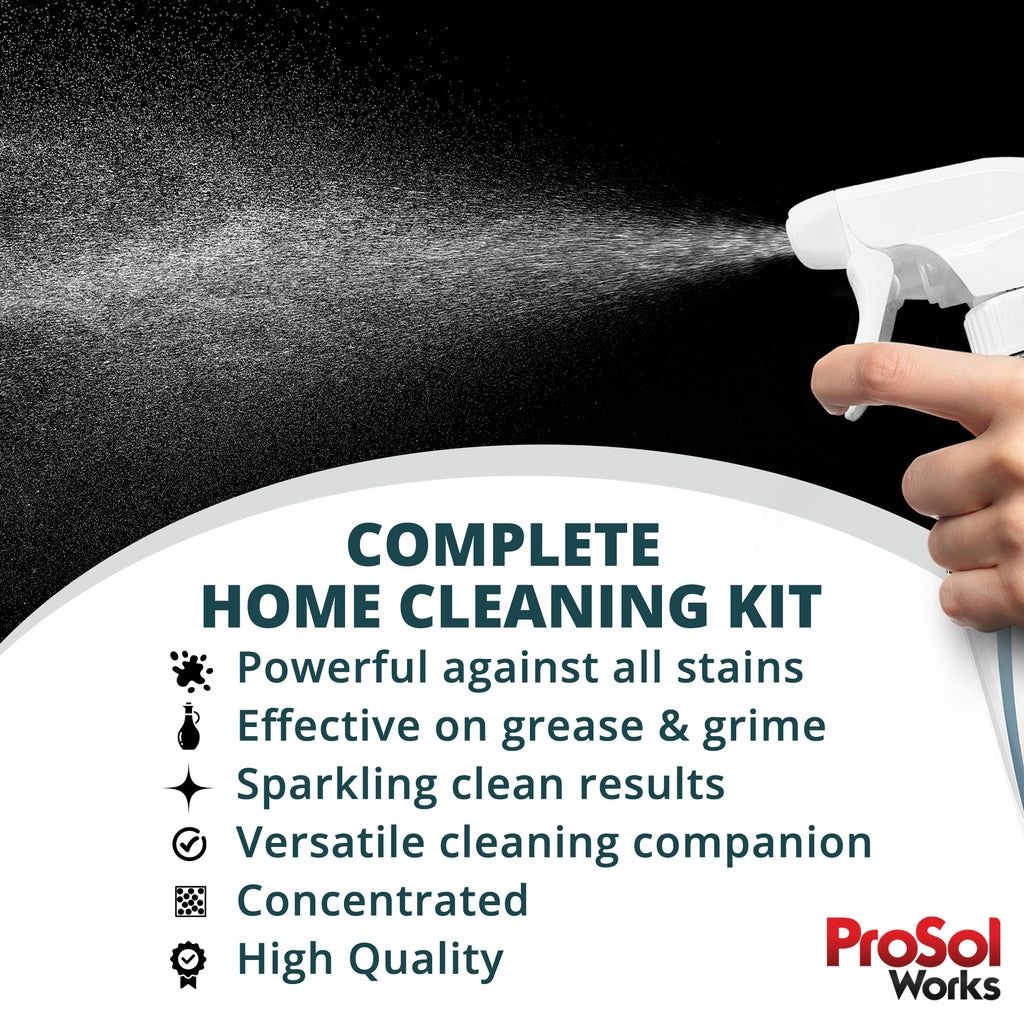 Complete Home Cleaning Kit – 5-Pack - Includes Daily Dusting, Kitchen, All-Purpose, Bathroom & Glass Cleaner - 16 fl oz Each