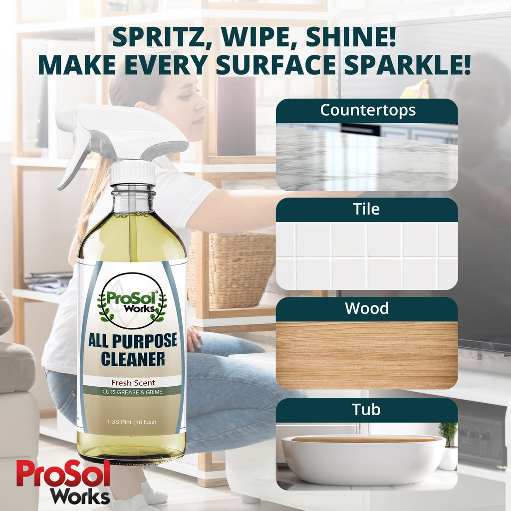 Glass & Surface Cleaning Trio – 3-Pack - Includes All-Purpose Cleaning Spray, Floor & Glass Cleaner - 16 fl oz