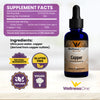 Copper Drops - Liquid Ionic Mineral Dietary Supplement 50 ml Bottle (100 Days at 1mg per 10 Drops)