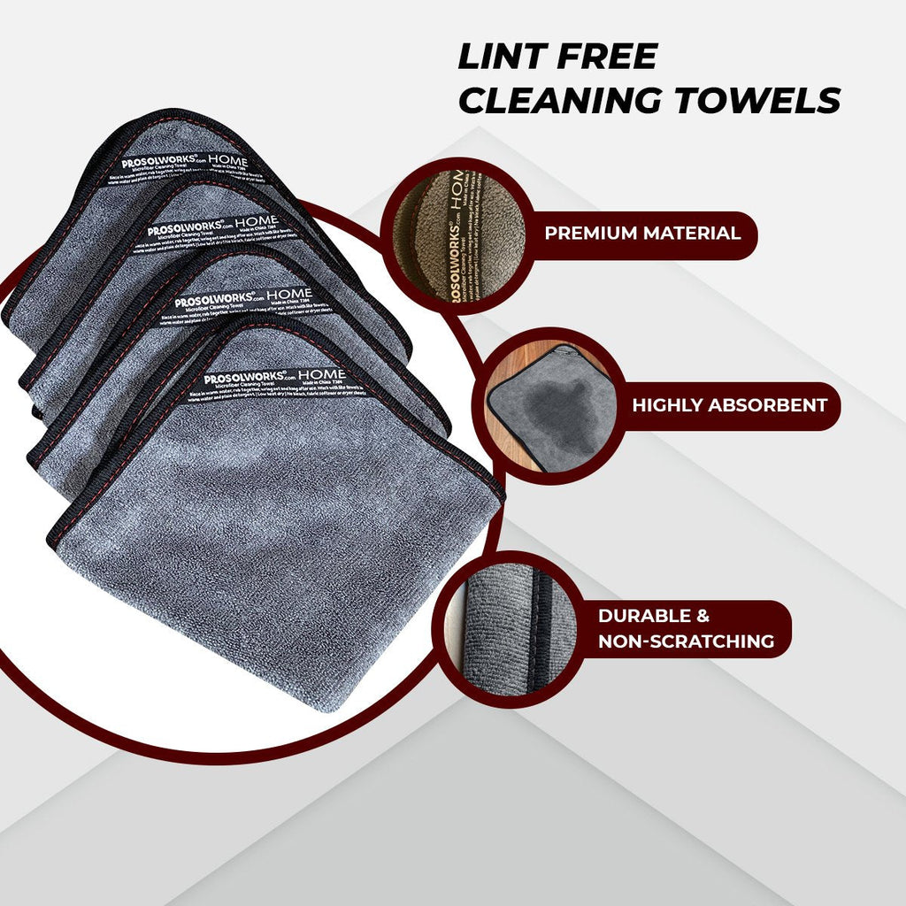 Factory Second Microfiber Cleaning Cloth Set - 4-Pack 14"X14"