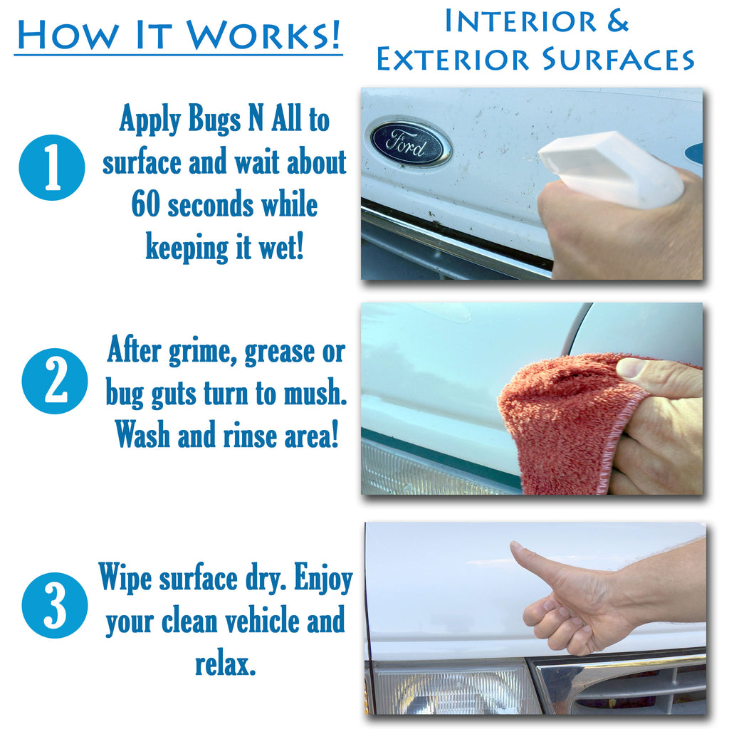 Bugs N All Vehicle Cleaner / 1gl Concentrate With EMPTY Spray Bottle