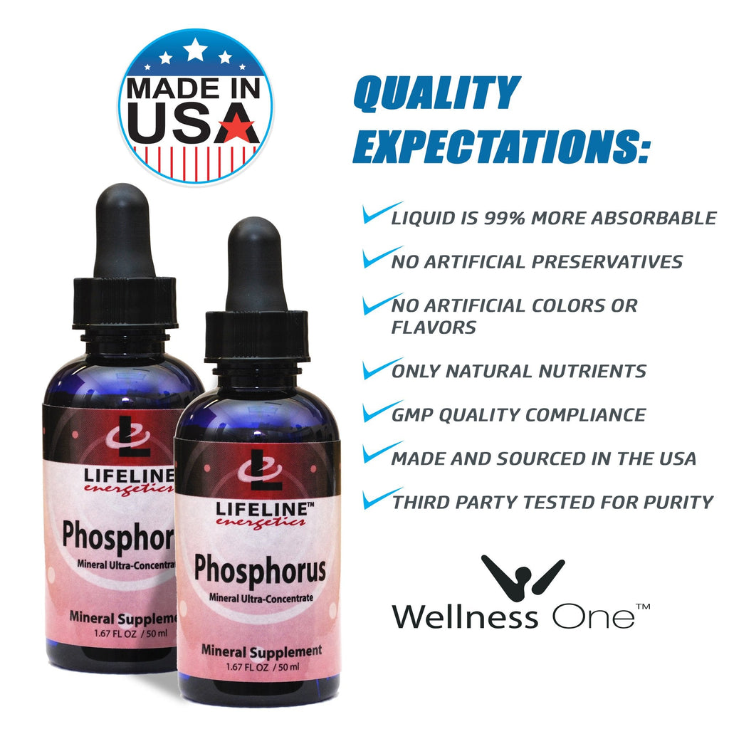 Phosphorus Drops - Liquid Ionic Mineral Supplement 50 Ml Bottle (50 Days at 50 mg per 20 Drops)
