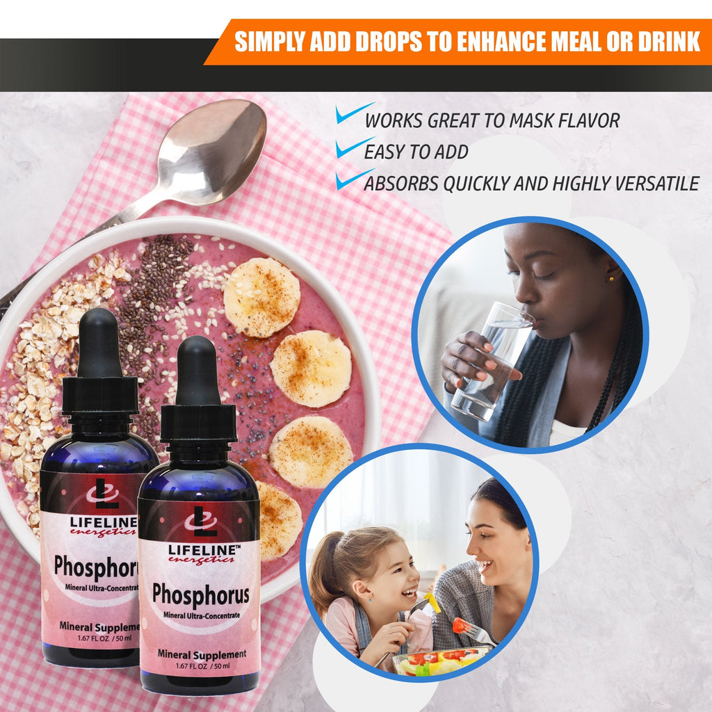 Phosphorus Drops - Liquid Ionic Mineral Supplement 50 Ml Bottle (50 Days at 50 mg per 20 Drops)