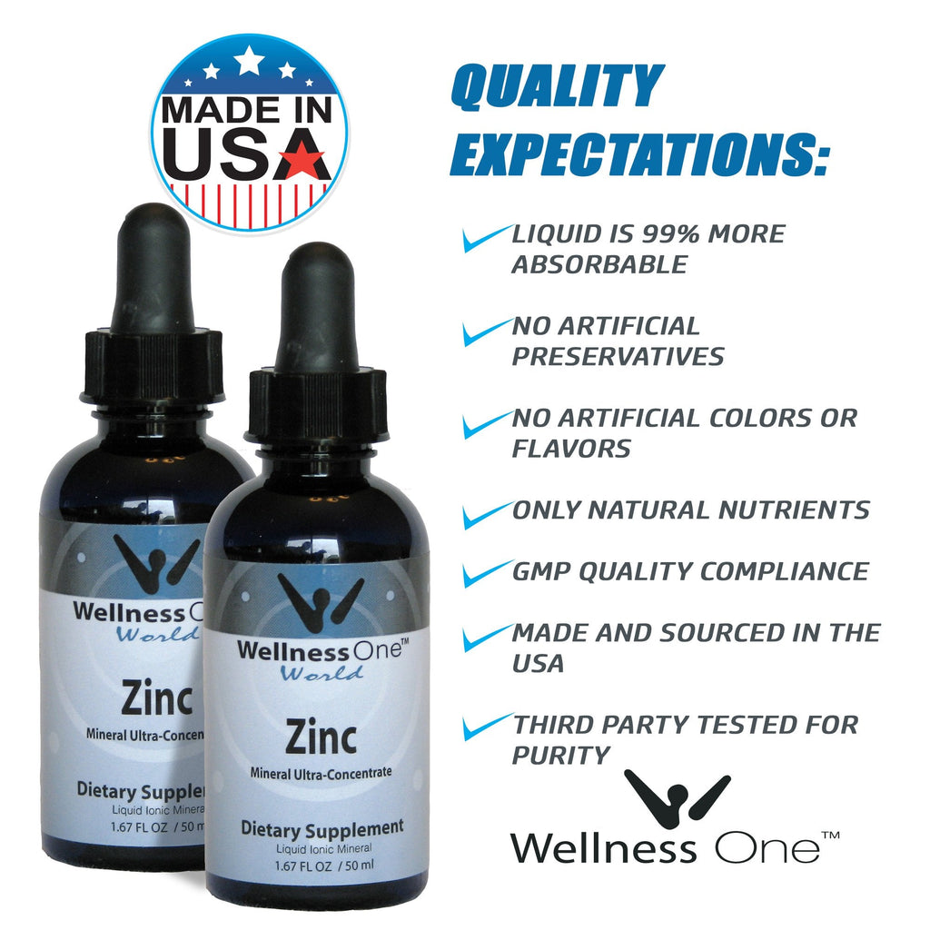 Zinc Drops - Liquid Ionic Mineral Supplement 50 ml Bottle (100 days at 15 mg Per 10 Drop Serving)