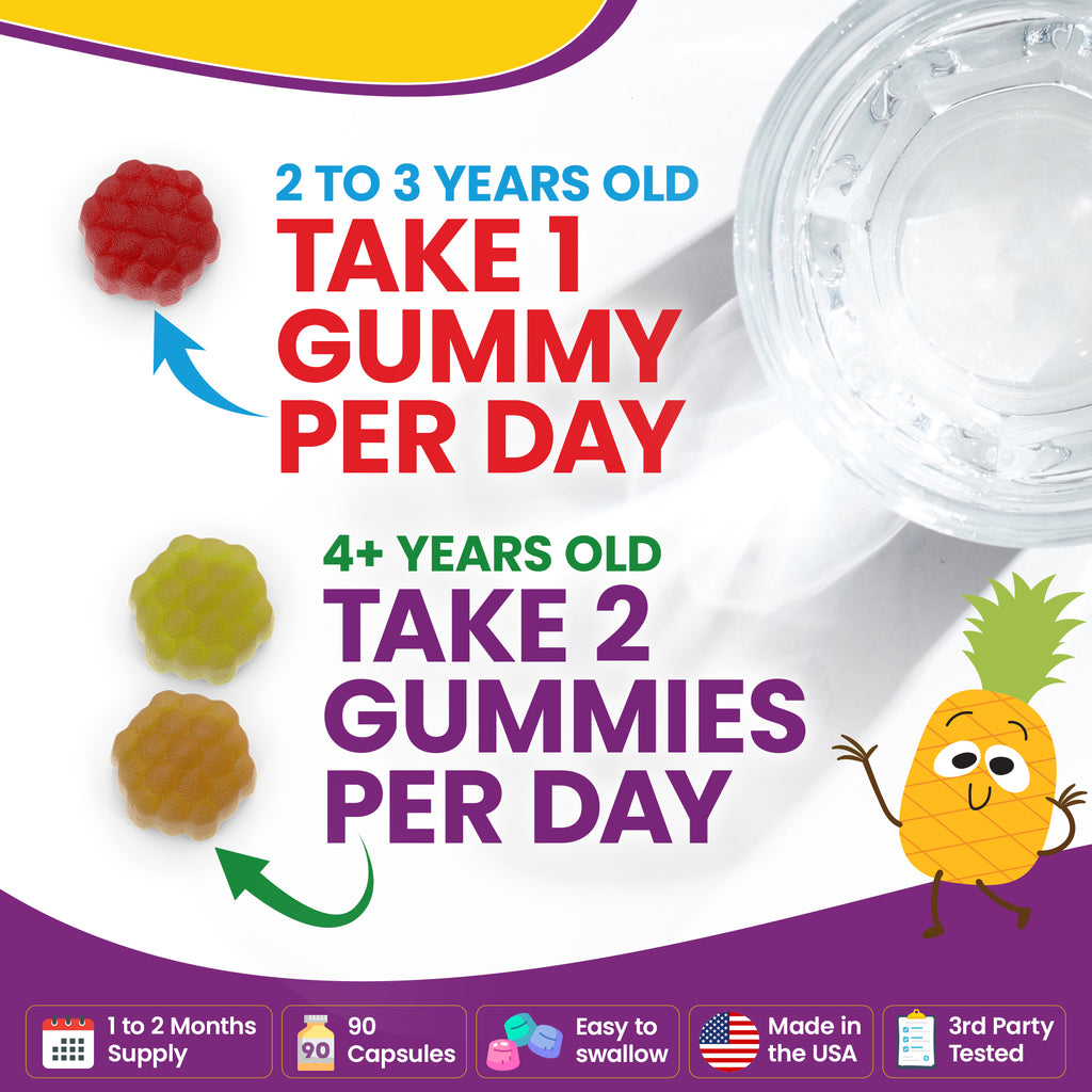 Kid's Sugar-Free Multivitamin and Mineral Gummies 60ct - Helping Kids Grow Healthy and Strong.