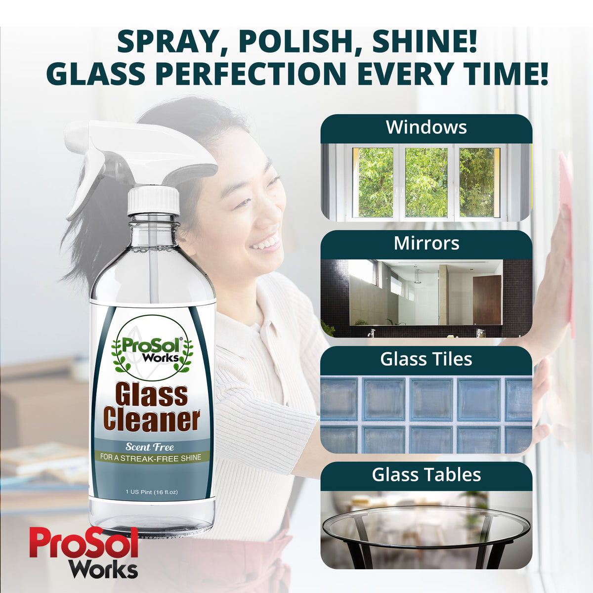 Glass & Surface Cleaning Trio – 3-Pack - Includes All-Purpose Cleaning Spray, Floor & Glass Cleaner - 16 fl oz