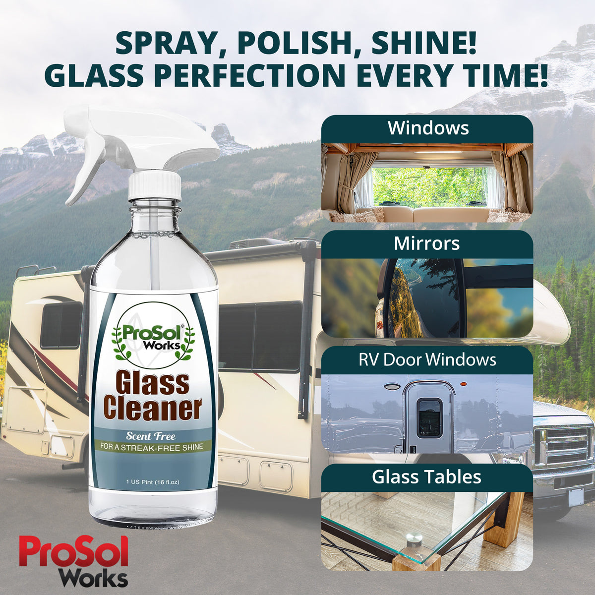 Ultimate RV Cleaning Kit – 3-Pack - Includes All Purpose Cleaning Spray, RV Interior & Glass Cleaner - 16 fl oz