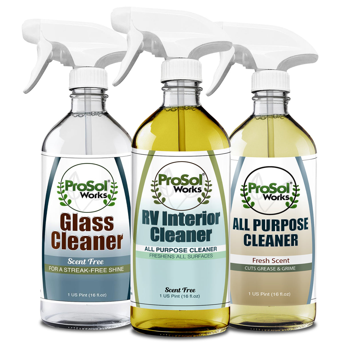 Ultimate RV Cleaning Kit – 3-Pack - Includes All Purpose Cleaning Spray, RV Interior & Glass Cleaner - 16 fl oz