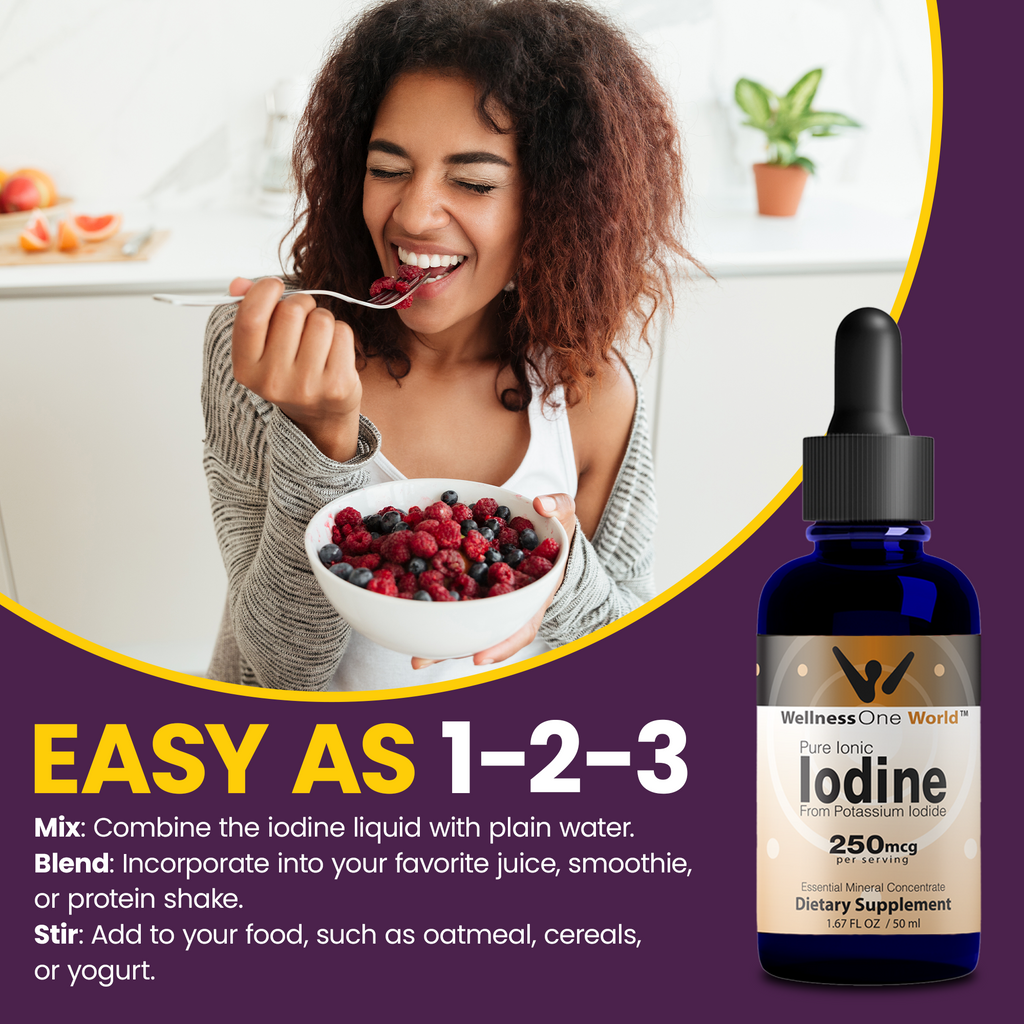 WellnessOne Iodine Drops for Thyroid Support