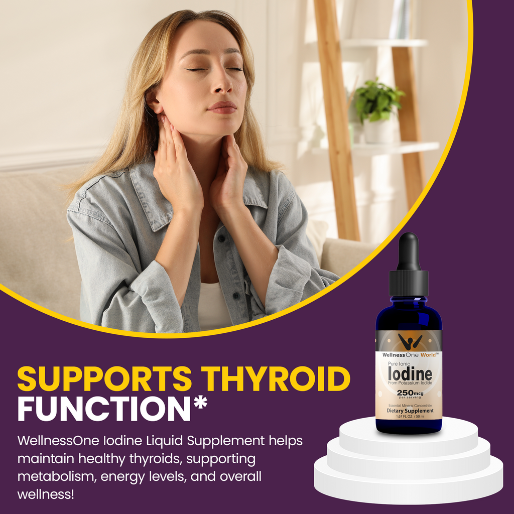 WellnessOne Iodine Drops for Thyroid Support
