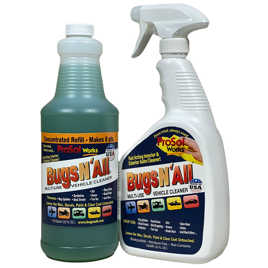 Bugs N All Vehicle Cleaner / 1qt Concentrate With EMPTY Spray Bottle